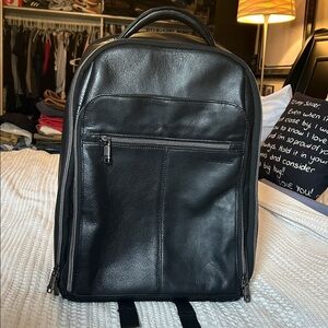 Samsonite Black Leather Backpack for Men